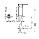 Tres Lex-Tres, Einhandmischer Bidet mit Dusche, chrom