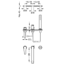 Tres Class-Tres, Einhebel Wannenrandbatterie 3 Loch,...