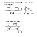 Tres Loft-Tres, Thermostat Brausebatterie, chrom