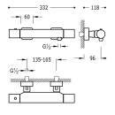 Tres Loft-Tres, Thermostat Brausebatterie, chrom