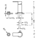 Tres Class-Tres, Einhandmischer Bidet mit Dusche, chrom