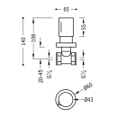 Tres Flat-Tres, Unterputzventil 1/2”, chrom