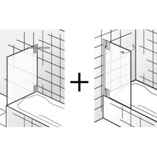 HSK K2 Badewannenaufsatz 1 bewegliches Element mit Seitenwand