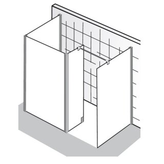 HSK Walk In Atelier Frontelement + Seitenteil + Seitenwand und freistehender Seitenwand