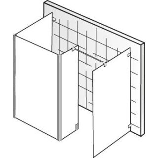 HSK Walk In Atelier Pur 1 Glaselement mit Seitenwand und Seitenteil + freihstehende Seitenwand