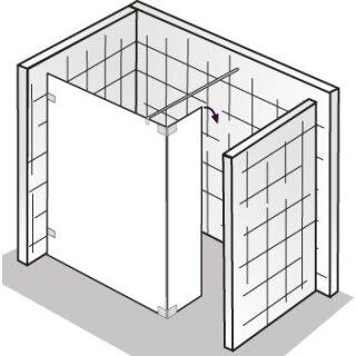 HSK Walk In Atelier Pur 1 Glaselement mit einem schwenkbaren Seitenteil