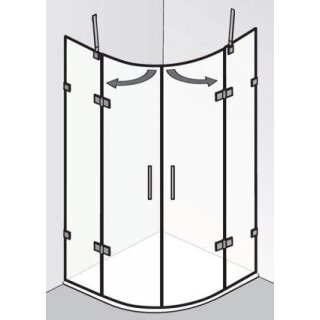 HSK Atelier Plan Pur Runddusche 4-teilig Sondermaß bis 1000mm
