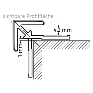 HSK Eckprofil außen gerade, 23x23mm, Höhe 2550mm (kürzbar)