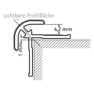 HSK Eckprofil außen rund, 23x23mm, Höhe 2550mm (kürzbar)