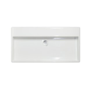 RepaBad Keramikwaschbecken Serie Genf 90, 900 x 450 x 110 mm (Aufsatzwaschtisch wandanliegend oder wandhängende Montage)