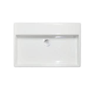 RepaBad Keramikwaschbecken Serie Genf 70, 700 x 450 x 110 mm (Aufsatzwaschtisch wandanliegend oder wandhängende Montage)