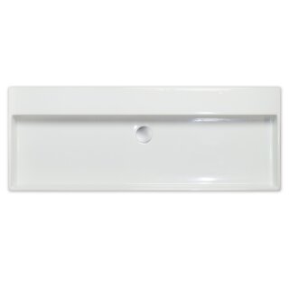 RepaBad Keramikwaschbecken Serie Genf 120 XL, 1200 x 450 x 110 mm (Aufsatzwaschtisch wandanliegend oder wandhängende Montage)