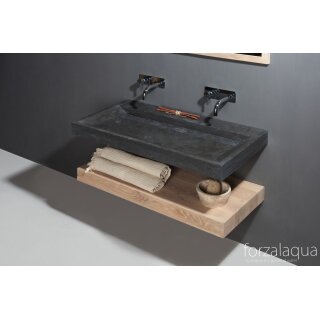 Forzalaqua Stein Waschbecken, BELLEZZA BLUESTONE MATT GESCHLIFFEN 120,5X51,5X9CM 0XØ36MM