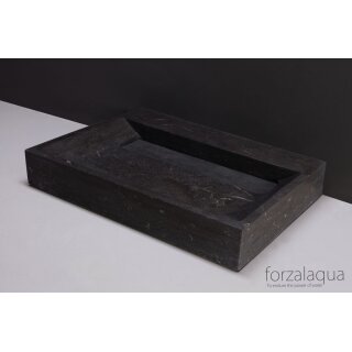 Forzalaqua Stein Waschbecken, BELLEZZA BLUESTONE MATT GESCHLIFFEN 80,5X51,5X9CM 1XØ36MM
