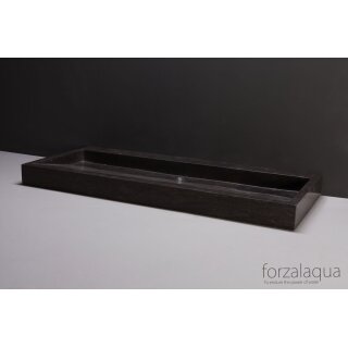 Forzalaqua Stein Waschbecken, PALERMO BLUESTONE MATT GESCHLIFFEN 120,5X51,5X9CM 2XØ36MM