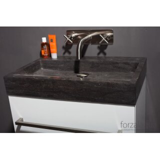 Forzalaqua Stein Waschbecken, PALERMO BLUESTONE MATT GESCHLIFFEN 80,5X51,5X9CM 0XØ36MM