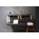 Forzalaqua Stein Waschbecken, PALERMO BLUESTONE MATT GESCHLIFFEN  60X40X9CM, 0XØ36MM