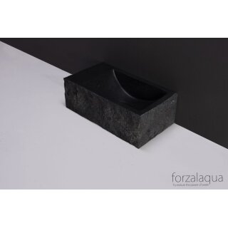 Forzalaqua Stein Waschbecken, VENETIA XS GRANIT GESPITZT 29X16X10CM, L