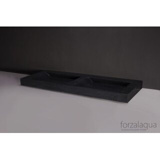 Forzalaqua Stein Waschbecken, BELLEZZA DOPPIO GRANIT MATT GESCHLIFFEN 140,5X51,5X9CM