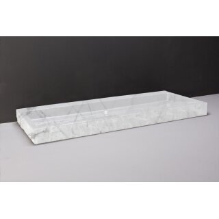 Forzalaqua Stein Waschbecken, PALERMO CARRARA MARMOR POLIERT&GESPITZT 120,5X51,5X9CM mit Hahnloch