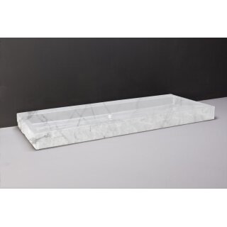 Forzalaqua Stein Waschbecken, PALERMO CARRARA POLIERT&GESPITZT 100,5X51,5X9CM mit zwei Hahnlöchern