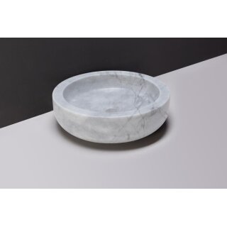 Forzalaqua Stein Waschbecken, VERONA CARRARA MARMOR POLIERT Ø40X12CM