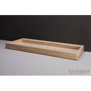 Forzalaqua Stein Waschbecken, PALERMO TRAVERTIN MATT GESCHLIFFEN 120,5X51,5X9CM mit Hahnloch