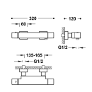 Tres Cuadro-Tres, Thermostat Brausebatterie, chrom