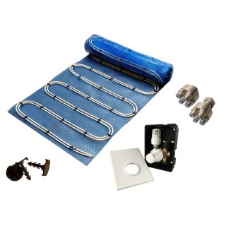 Warmwasser Fußbodenheizung HoWaTech Duo, 2,5-20,0m² Paket Regelbox TH-RTL