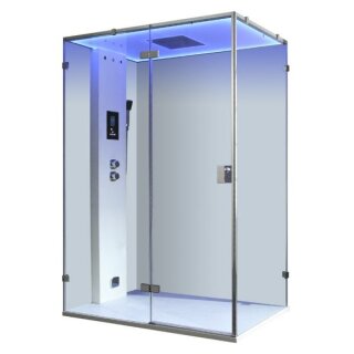 Dampfdusche Stone Edition AWT LD111F15, 150x90cm, weiß matt, Linksausführung