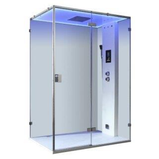 Dampfdusche Stone Edition AWT LD111F15, 150x90cm, weiß glänzend, Rechtssausführung