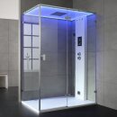 Dampfdusche Stone Edition AWT LD111F15, 150x90cm, weiß glänzend, Rechtssausführung