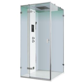 Dampfdusche Stone Edition AWT LD108F15, 90x90cm, weiß glänzend, Linksausführung