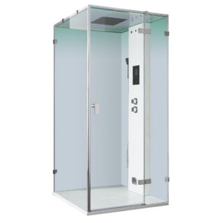 Dampfdusche Stone Edition AWT LD106F15, 100x100cm, weiß matt, Rechtssausführung