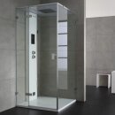 Dampfdusche Stone Edition AWT LD106F15, 100x100cm, weiß glänzend, Linksausführung
