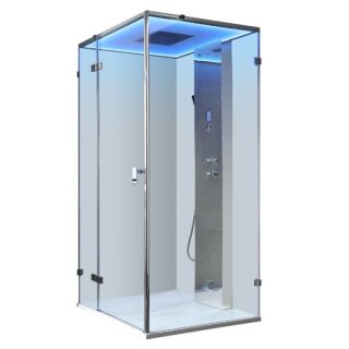 Dampfdusche Deluxe Edition AWT LD108F15, 90x90cm, silber, Rechtssausführung