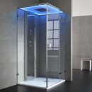 Dampfdusche Deluxe Edition AWT LD108F15, 90x90cm, silber, Linksausführung