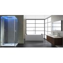 Dampfdusche Deluxe Edition AWT LD106F15, 100x100cm, silber, Rechtssausführung