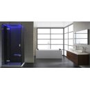 Dampfdusche Deluxe Edition AWT LD108F15, 90x90cm, schwarz, Linksausführung