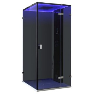 Dampfdusche Deluxe Edition AWT LD106F15, 100x100cm, schwarz, Rechtsausführung