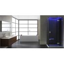 Dampfdusche Deluxe Edition AWT LD106F15, 100x100cm, schwarz, Rechtsausführung