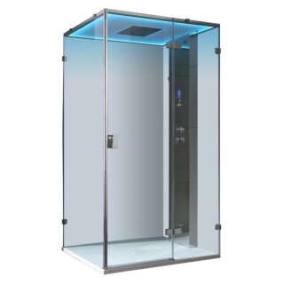 Dampfdusche Deluxe Edition AWT LD107F15, 120x90cm, silber, Rechtssausführung