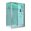 EAGO Dampfdusche DZ991F12 mit Duschtasse weiß...