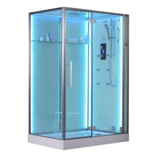 EAGO Dampfdusche DZ991-1F12 mit Duschtasse weiß 150x90 rechts