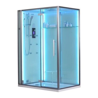 EAGO Dampfdusche DZ991-1F12 mit Duschtasse weiß 150x90 links