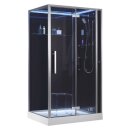 EAGO Dampfdusche DZ990F12 mit Duschtasse schwarz 120x90...