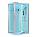 EAGO Dampfdusche DZ990-1F12 mit Duschtasse weiß...