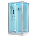 EAGO Dampfdusche DZ990-1F12 mit Duschtasse weiß 120x90 links