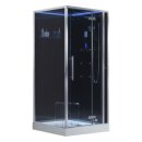 EAGO Dampfdusche DZ989F12 mit Duschtasse schwarz 100x100...