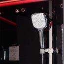 EAGO Dampfdusche DZ989F12 mit Duschtasse schwarz 100x100 rechts